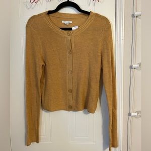 American Eagle yellow button sweater NWT